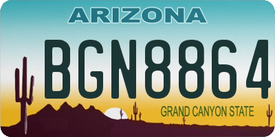 AZ license plate BGN8864