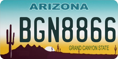 AZ license plate BGN8866