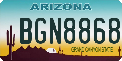 AZ license plate BGN8868