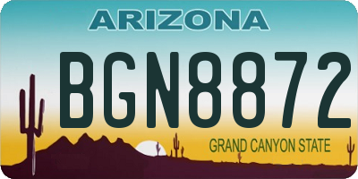 AZ license plate BGN8872