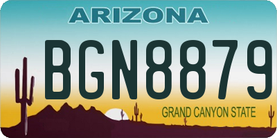 AZ license plate BGN8879
