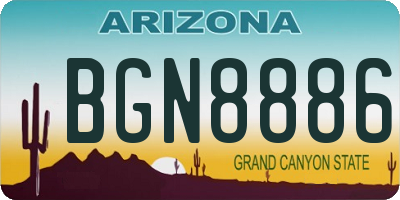 AZ license plate BGN8886