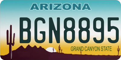 AZ license plate BGN8895
