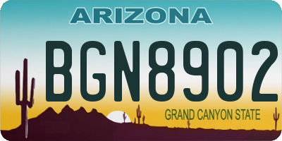 AZ license plate BGN8902