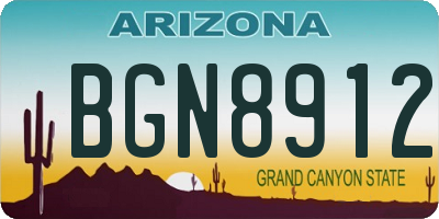 AZ license plate BGN8912