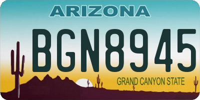 AZ license plate BGN8945