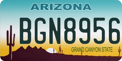 AZ license plate BGN8956