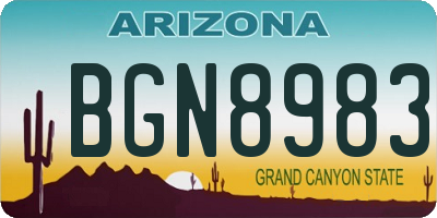 AZ license plate BGN8983