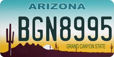 AZ license plate BGN8995