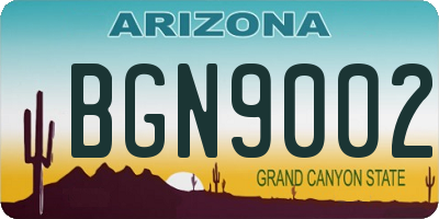 AZ license plate BGN9002