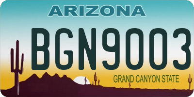 AZ license plate BGN9003