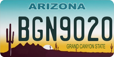 AZ license plate BGN9020