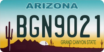 AZ license plate BGN9021