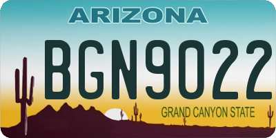 AZ license plate BGN9022