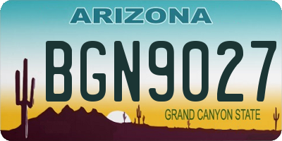 AZ license plate BGN9027