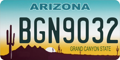 AZ license plate BGN9032