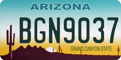AZ license plate BGN9037