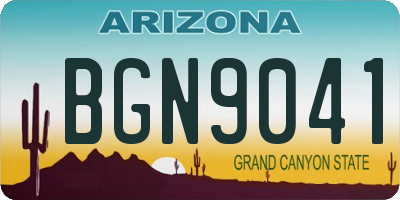 AZ license plate BGN9041