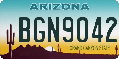 AZ license plate BGN9042