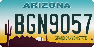 AZ license plate BGN9057