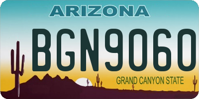 AZ license plate BGN9060