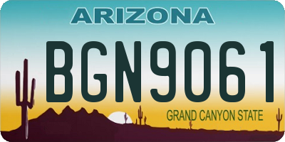 AZ license plate BGN9061