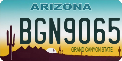 AZ license plate BGN9065
