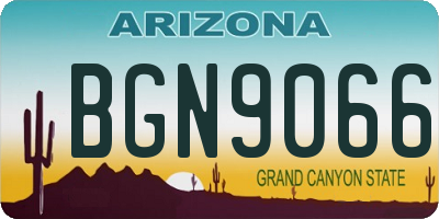 AZ license plate BGN9066