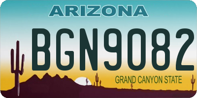AZ license plate BGN9082