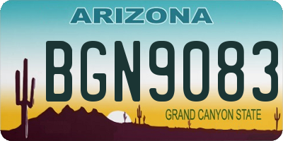 AZ license plate BGN9083