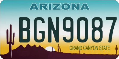 AZ license plate BGN9087
