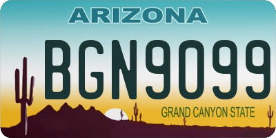 AZ license plate BGN9099