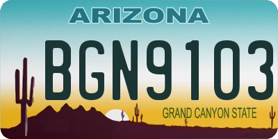 AZ license plate BGN9103