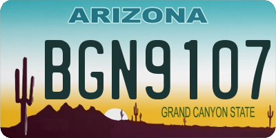 AZ license plate BGN9107