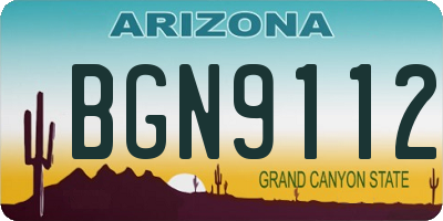 AZ license plate BGN9112