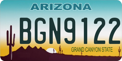 AZ license plate BGN9122