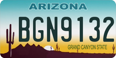 AZ license plate BGN9132
