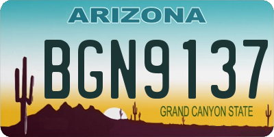 AZ license plate BGN9137