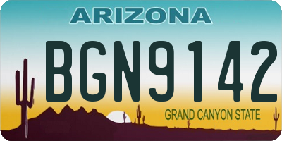 AZ license plate BGN9142