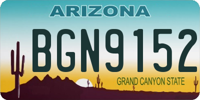 AZ license plate BGN9152
