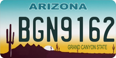 AZ license plate BGN9162