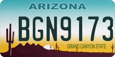 AZ license plate BGN9173