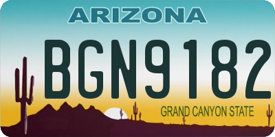 AZ license plate BGN9182