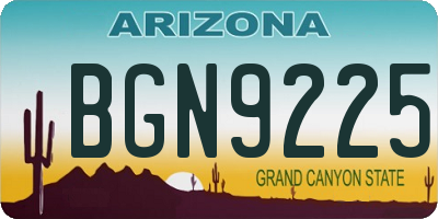 AZ license plate BGN9225