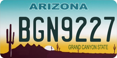 AZ license plate BGN9227