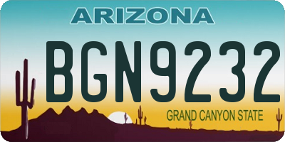 AZ license plate BGN9232