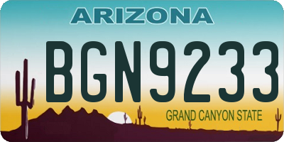 AZ license plate BGN9233