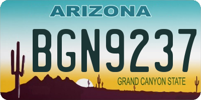 AZ license plate BGN9237