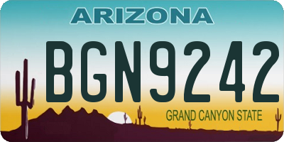 AZ license plate BGN9242