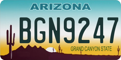 AZ license plate BGN9247